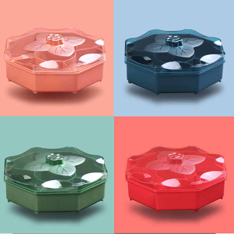 新年糖果盒家用干果盒过年客厅坚果盘零食盒子塑料分格瓜果盘