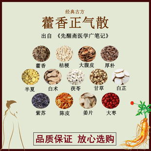 藿香正气散藿香桔梗大腹皮厚朴半夏茯苓白术甘草白芷紫苏陈皮姜