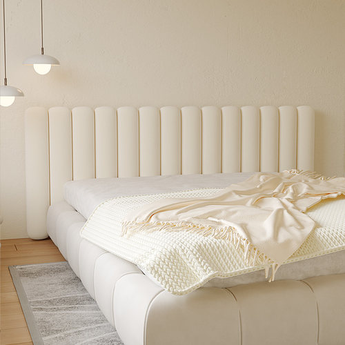 柏妮朵奶油风床头靠垫软包