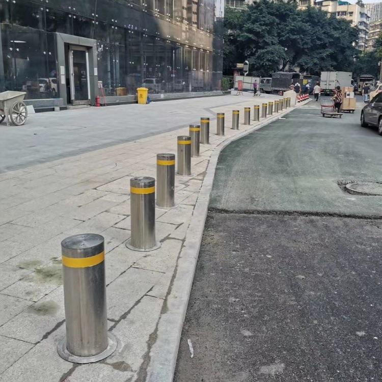 全动液压升降不柱ALB学校停自车场升降地桩撞路桩锈钢防防冲柱