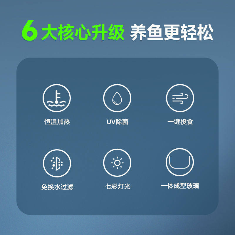 智能恒温鱼缸水族箱客厅小型桌面自循环家用生态玻璃免换水自动