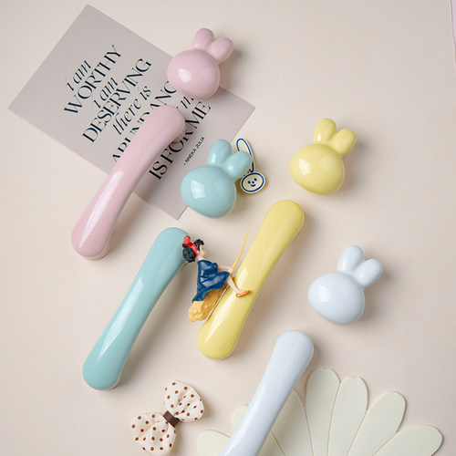 川渡单孔陶瓷衣柜可爱儿童拉手