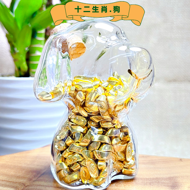 巧手鹿十二生肖原创金豆豆收纳瓶