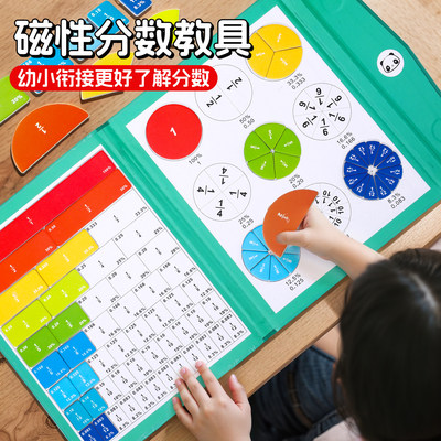 三年级数学教具上册全套磁性分数学习盘磁吸小学加减法磁力演示器