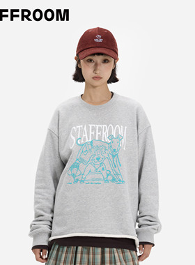 STAFFROOM “古德巴迪” 复古卡通印花加绒加厚小狗情侣卫衣