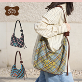 RPDCLaVie「街头格子」蝴蝶格纹斜挎帆船包单肩包 热销爆款