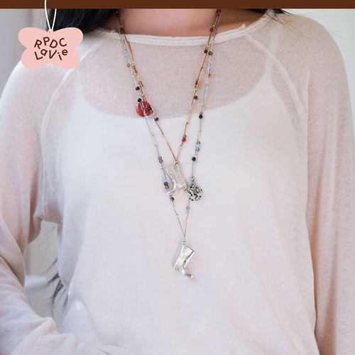 RPDCLaVie「小马踢踏」闪电靴子编绳项链毛衣链可调节百搭绑绳