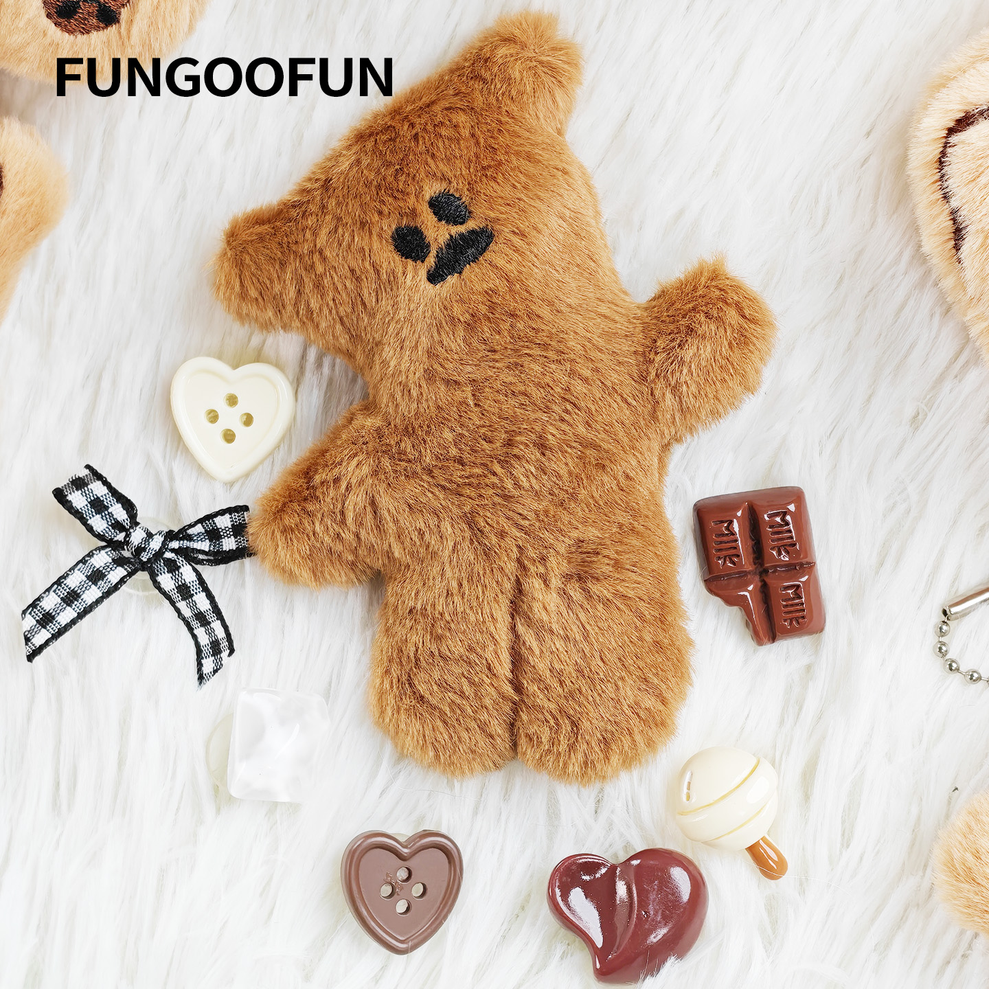 fungoofun梵高范包面配件包包扣花 歪头小能