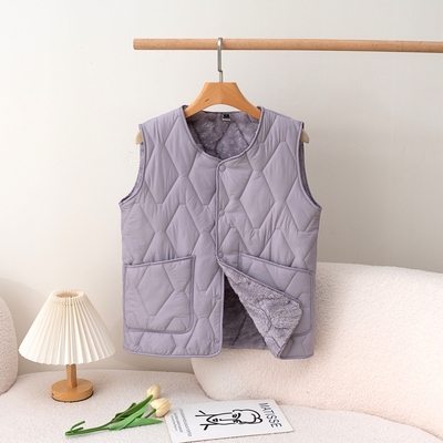 2025秋冬新款青少年羽绒棉马甲男女内穿保暖背心加绒加厚坎肩马夹