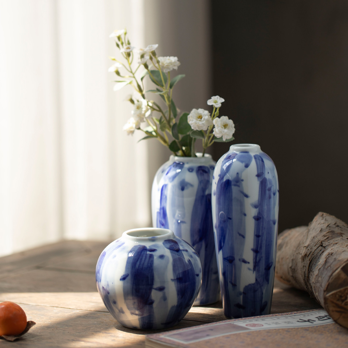 景德镇新中式陶瓷花瓶展示柜手绘青花小陶罐客厅书房桌面装饰品,家居饰品,花瓶,淘宝优惠券,粉丝福利购,淘宝优惠卷