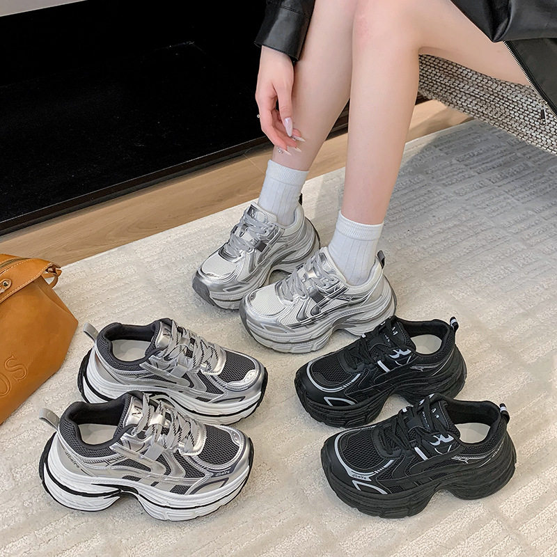 自然卷2025秋季新款厚底增高老爹鞋擦色复古做旧运动鞋官方旗舰店,女鞋,老爹鞋,淘宝优惠券,粉丝福利购,淘宝优惠卷