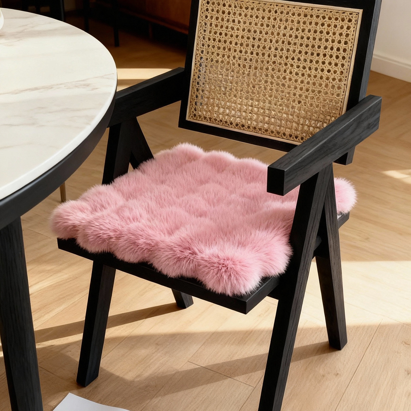 冬季加厚仿兔毛绒坐垫保暖防滑方垫椅子圆凳座椅餐椅换鞋凳垫子短,居家布艺,椅垫,淘宝优惠券,粉丝福利购,淘宝优惠卷