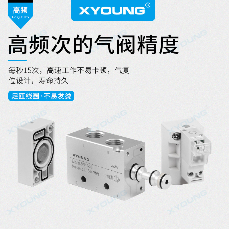 气动高频电磁阀5V11006B050/亚德客型电池阀HBA110/DC24端子式接