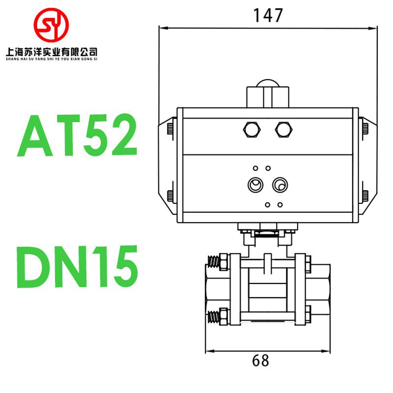 气动丝扣球阀4分dn25q611f16p三片式不锈钢304高压高温蒸汽切断阀