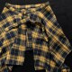 夏季 韩系黄色格子半身裙女叠穿围裙防晒系带遮臀罩裙舞蹈屁帘下摆