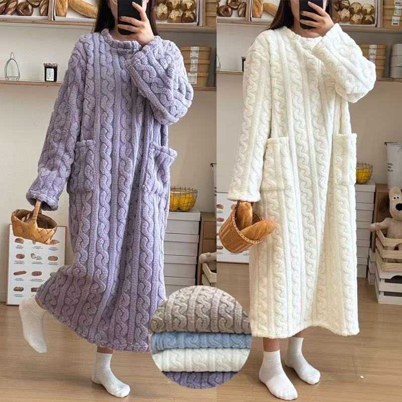 睡裙秋冬款长款防寒高个子女士