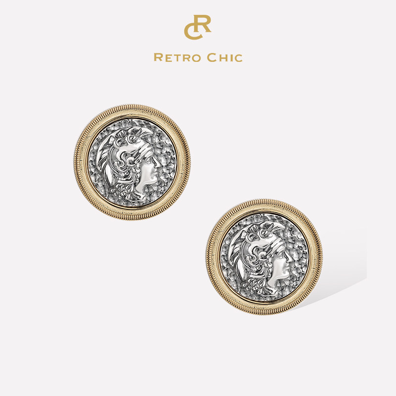 【女神礼物】RC Retro Chic意大利复古时尚首饰 罗马浮雕耳环礼物,饰品/流行首饰/时尚饰品新,耳钉,淘宝优惠券,粉丝福利购,淘宝优惠卷
