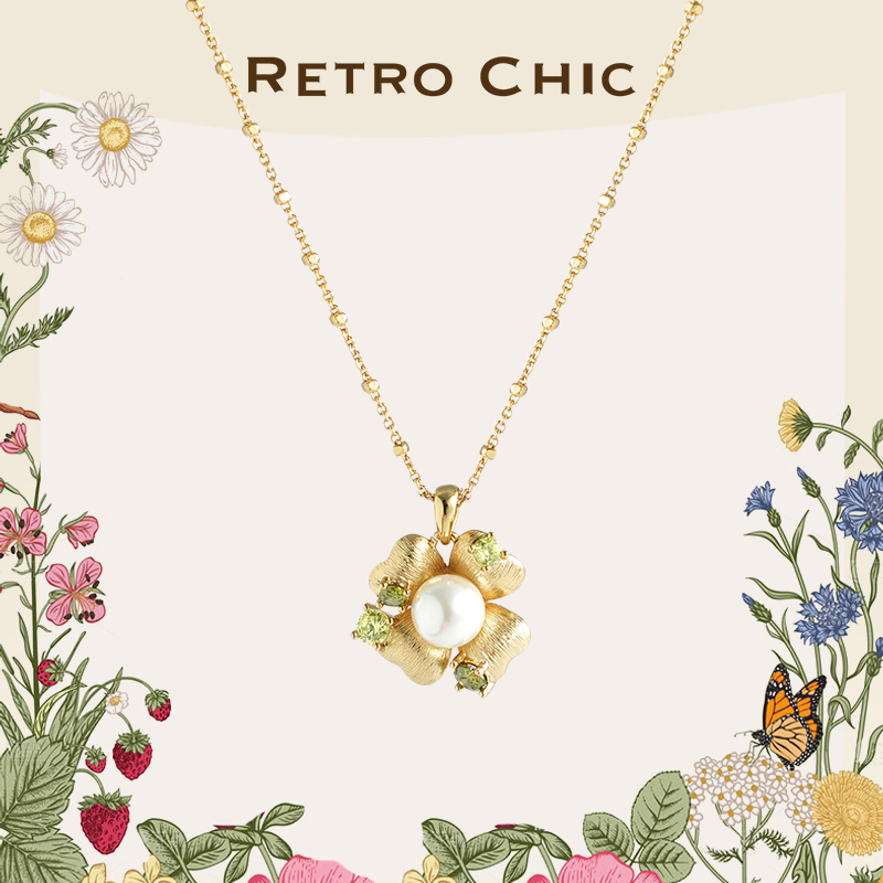 RC Retro Chic意大利复古时尚首饰 伊甸园金色繁花吊坠高级感小众