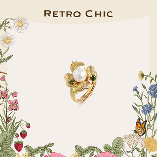 【婉儿专属】RC Retro Chic意大利复古首饰 伊甸园金色繁花戒指
