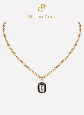 【女神礼物】RC Retro Chic意大利复古时尚首饰 罗马白色盾牌项链