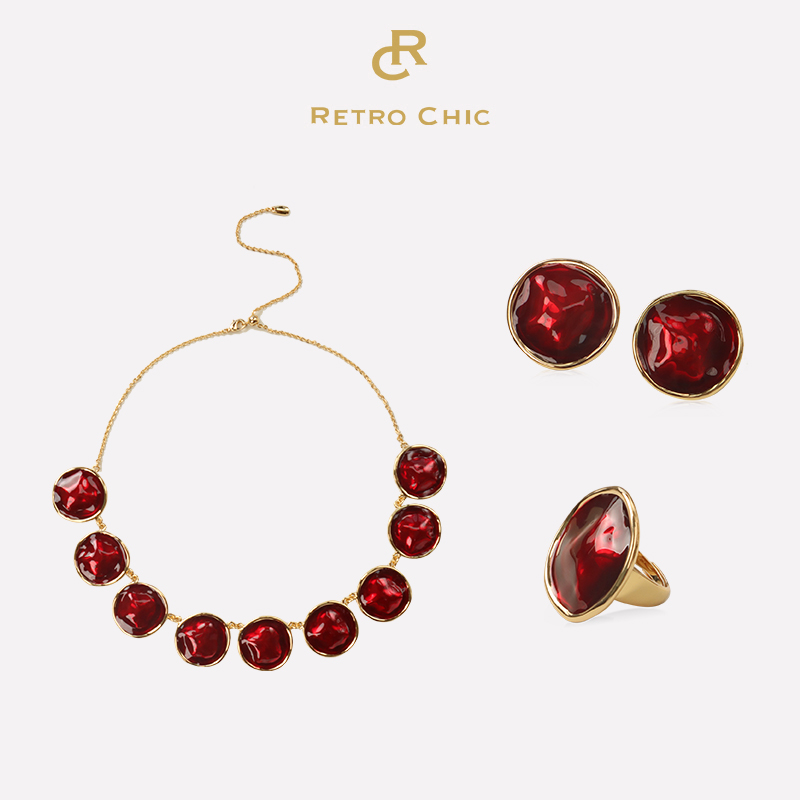 【女神礼物】RC Retro Chic意大利复古时尚首饰波纹三件套装三色