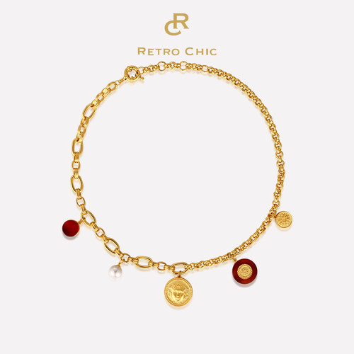 RetroChic玳瑁金币满天星项链