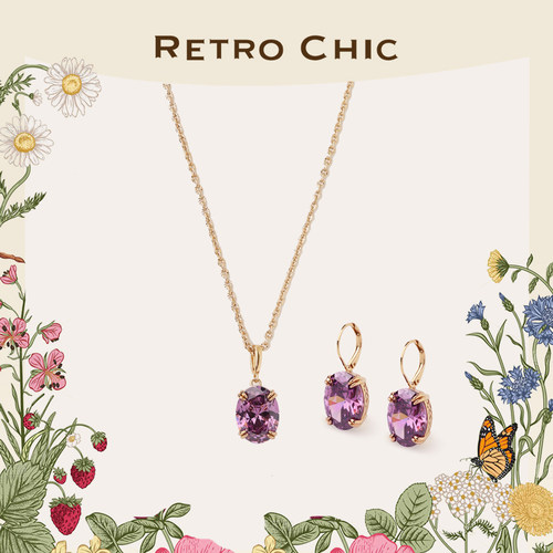 【母亲节礼物】RC Retro Chic意大利复古时尚首饰 香水葡萄吊坠耳
