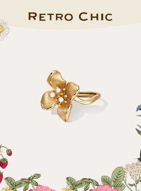 【LUNA和胖弟】RC Retro Chic意大利复古时尚首饰 金丝四瓣花戒指