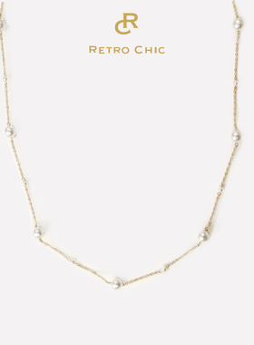 【女神礼物】RC Retro Chic意大利复古时尚首饰 金丝繁星贝珠项链