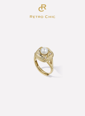 【LUNA和胖弟】RC RetroChic意大利复古时尚首饰 金/银丝珍珠戒指