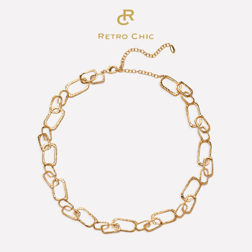 RCRetroChic罗马金色弧光项链