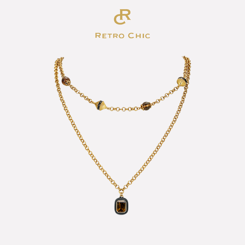 RetroChic罗马盾牌叠戴项链