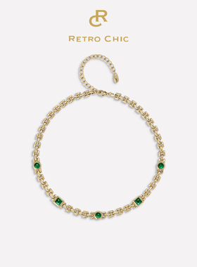 【女神礼物】RC Retro Chic意大利复古首饰 拜占庭绿色琉璃项链