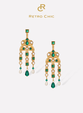 【新年礼物】RC Retro Chic意大利复古首饰 拜占庭绿色流苏