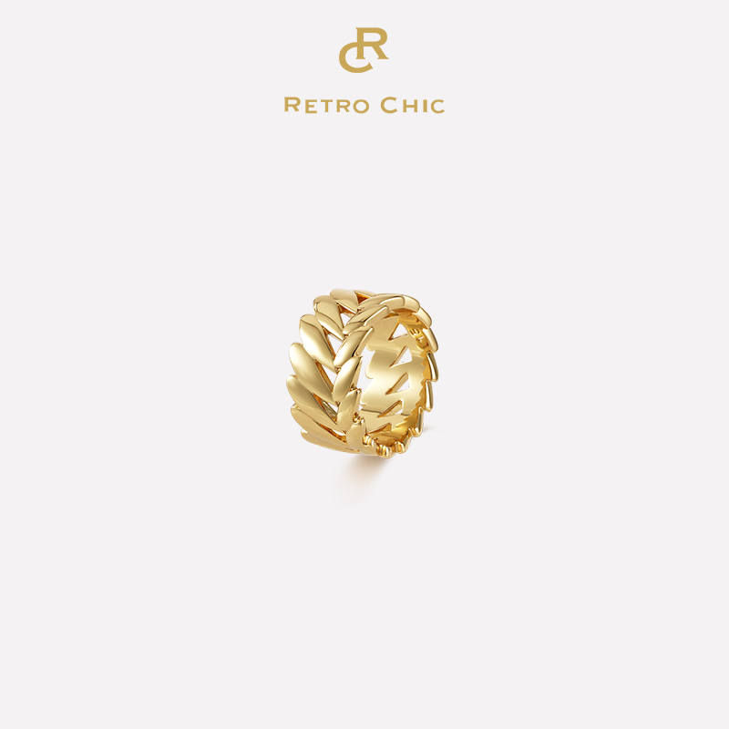 RCRetroChic金色麦穗戒指高级