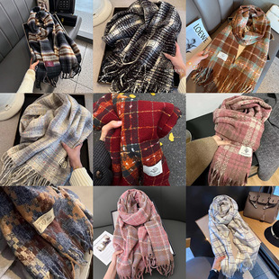 桐庐围巾女千鸟格披肩两用品质韩版百搭爆款保暖新款冬季高级学生
