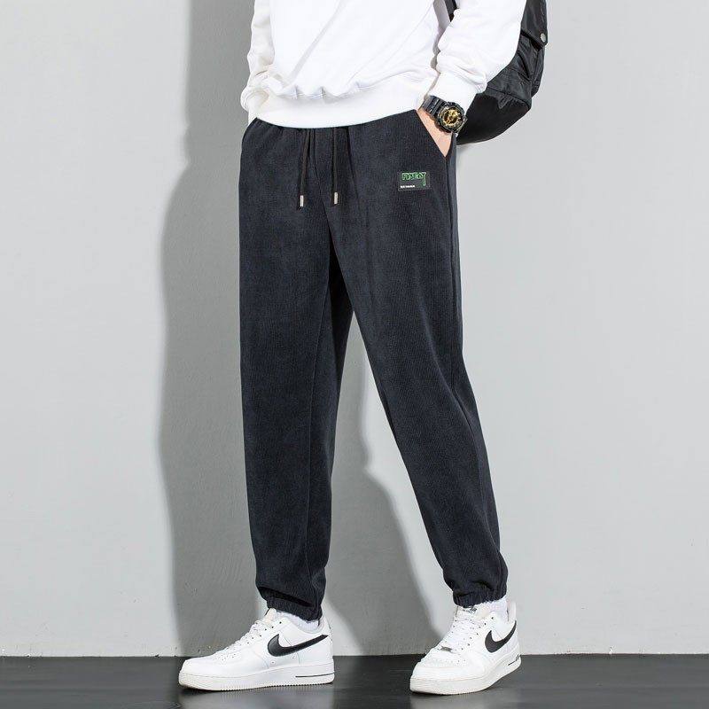 木火服装休闲裤垂感免烫长裤秋冬卫裤男士加绒加厚大码裤子春秋款