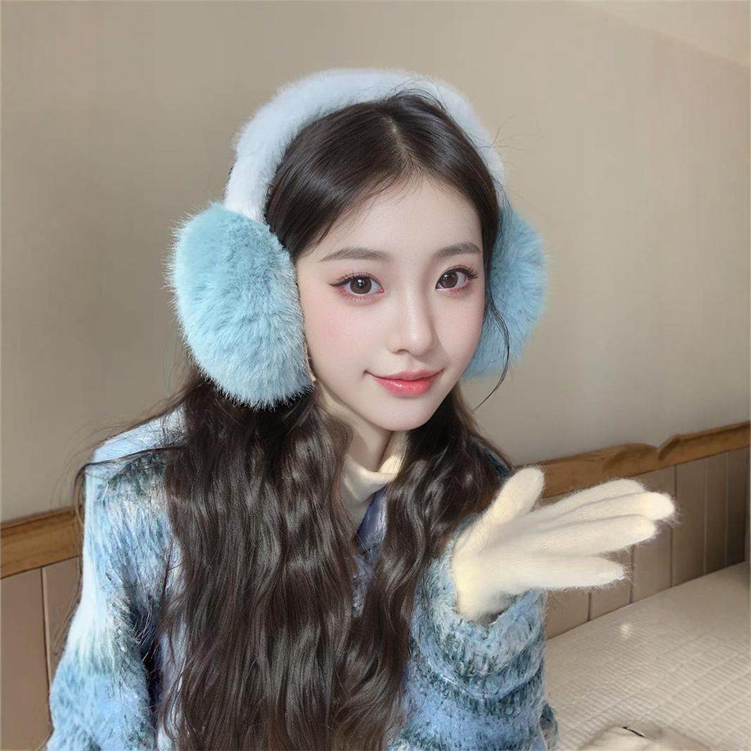 毛绒耳罩冬女冬季保暖耳包护耳朵耳捂子时尚学生防冻耳暖套可折叠