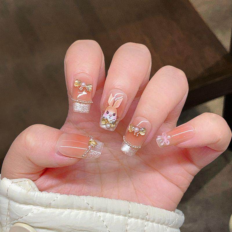 AHN【宝石萌兔】手工穿戴甲 纯欲猫眼法式气质显白2026新款美甲贴,彩妆/香水/美妆工具,穿戴甲/甲片,淘宝优惠券,粉丝福利购,淘宝优惠卷