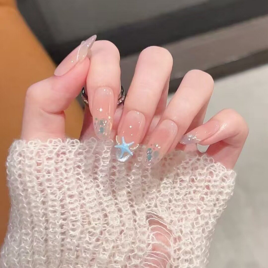 【海星派对】纯手工美甲海星穿戴甲显白个性假指甲片纯欲猫眼贴片