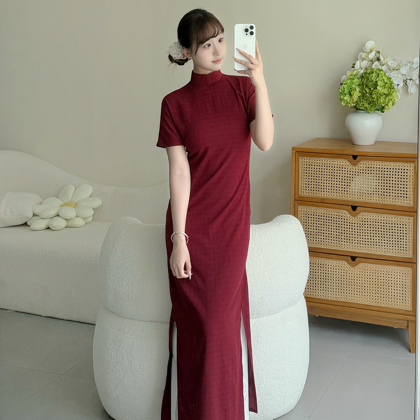 南舟记【苏木】后拉链曳地中式敬酒服新娘少女气质旗袍订婚礼服