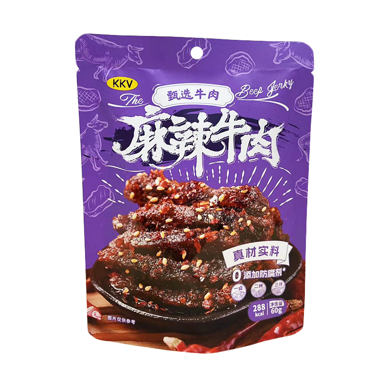 KKV冷吃麻辣牛肉开袋即食休闲川辣下酒菜追剧解馋零嘴牛肉干