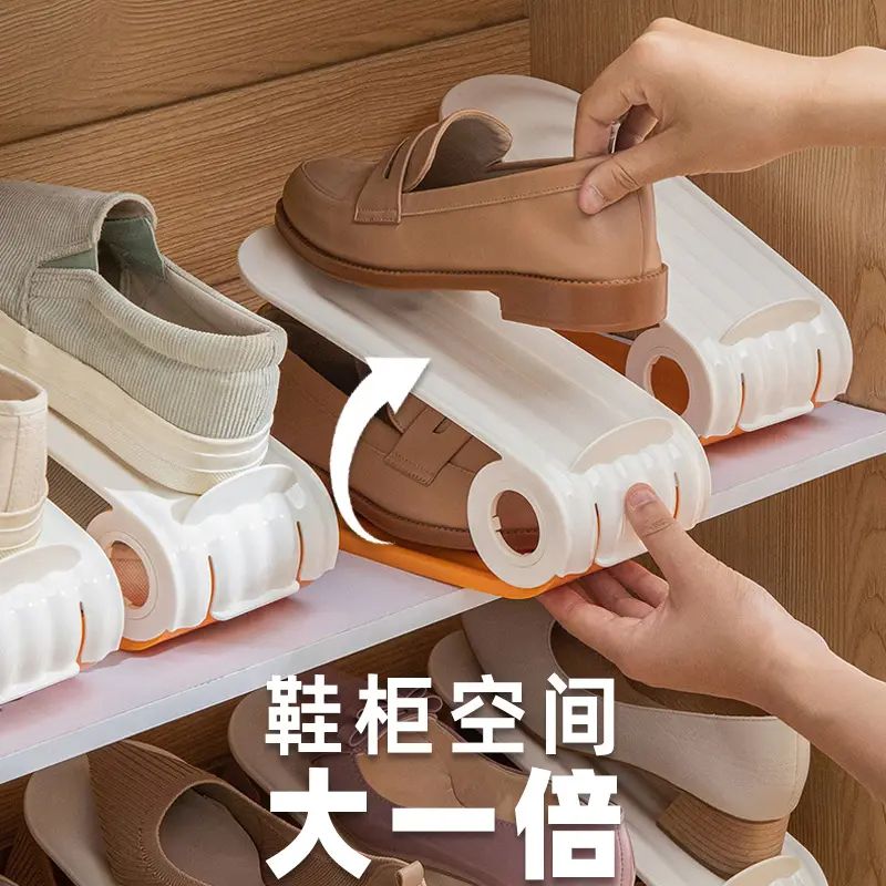 双层鞋托架单双高跟鞋格子收纳鞋子家用放鞋支架鞋柜里面的鞋架子