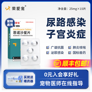 宠物恩诺沙星片狗用猫咪利尿通尿路感染产后消炎尿血子宫炎乳腺炎