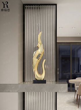 旺火现代电镀树脂雕塑摆件装饰品客厅玄关样板间酒店大厅创意摆设