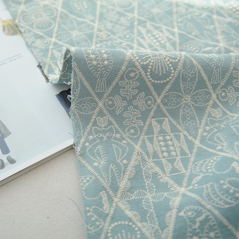 精选非皆川明重工刺绣厚棉麻布料沙发抱枕套面料桌布盖布手工布飘