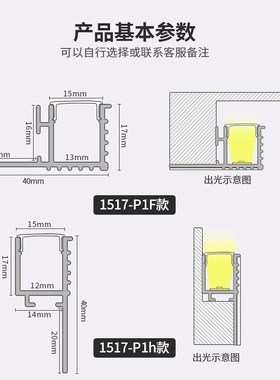 双眼皮洗墙灯led批灰灯槽暗装线性灯侧面发光无主灯回型顶边吊