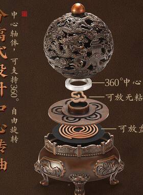 纯铜香炉环炉香大薰炉沉号XCG11857香薰香炉家香用室内檀香炉茶道
