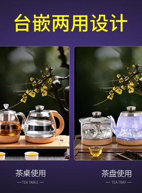 底部上水全自动电热水壶镶嵌入康图特诺星20玻璃泡煮茶电磁炉茶炉