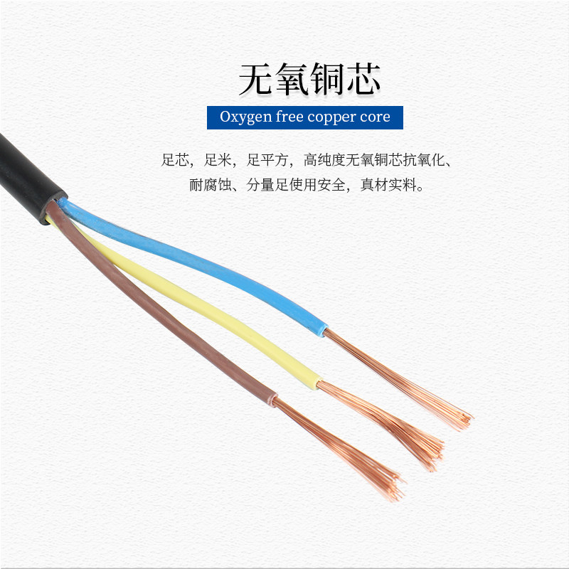 VDE认证CE欧标转13品字尾H05VV-F德标16A电源线3芯1.5/2.5平方8米